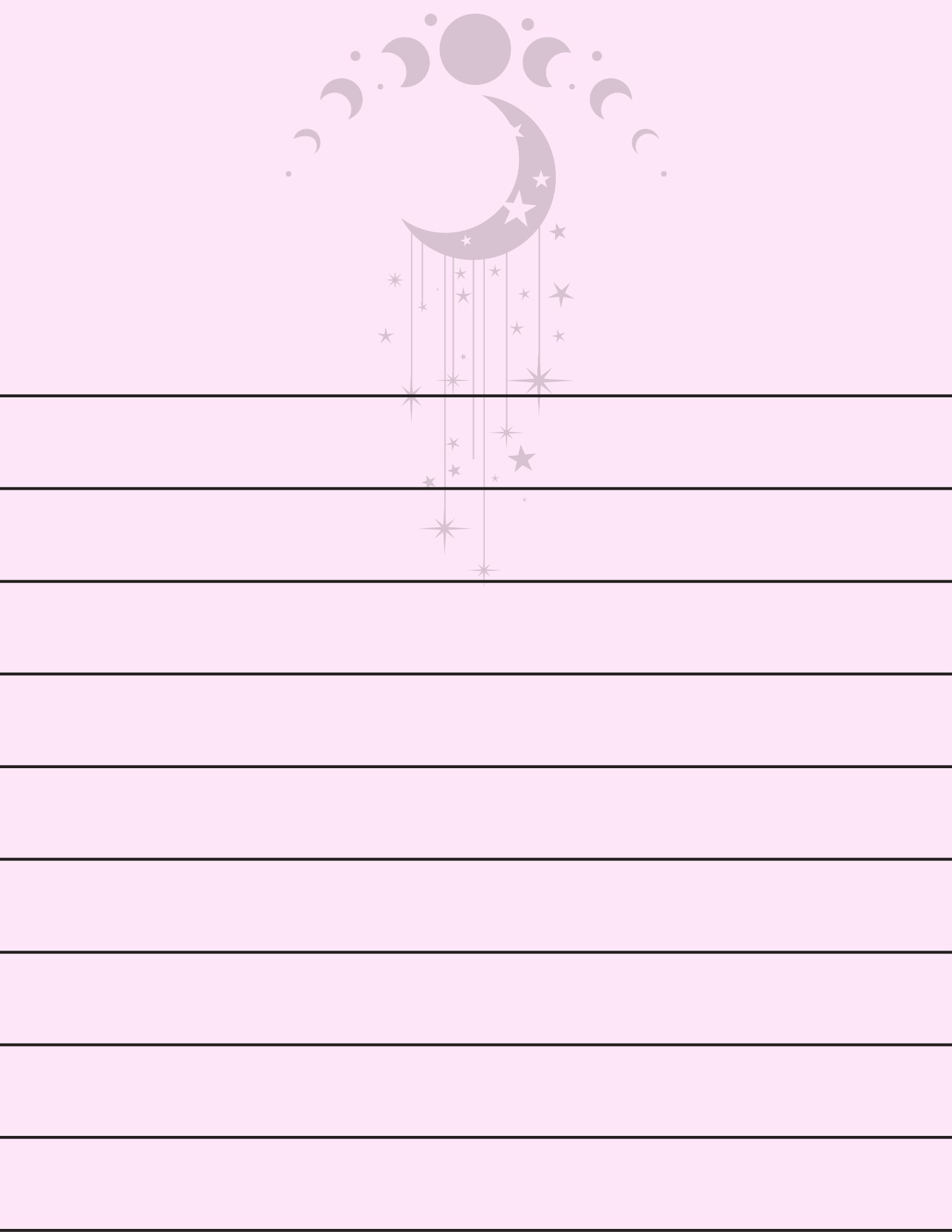 Lunessence Stationary- Moon Glow (Printable) 10 Pack